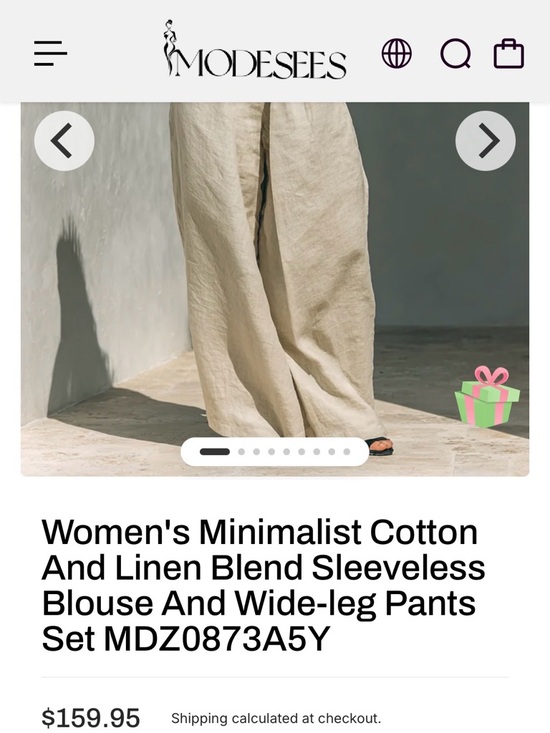 High-Waist Wide-Leg Sleeveless Jumpsuit in Light Beige - Picture 9 of 9